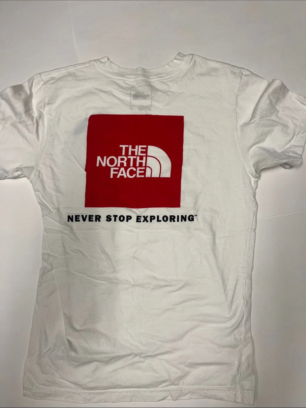The North Face White Short-Sleeve Tee with Black Logo